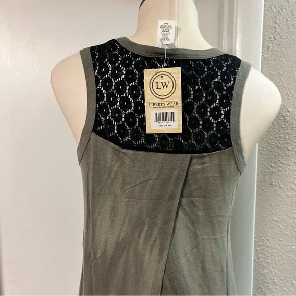 Biker tank top embossed w sequins and lace by Liberty - Picture 12 of 12